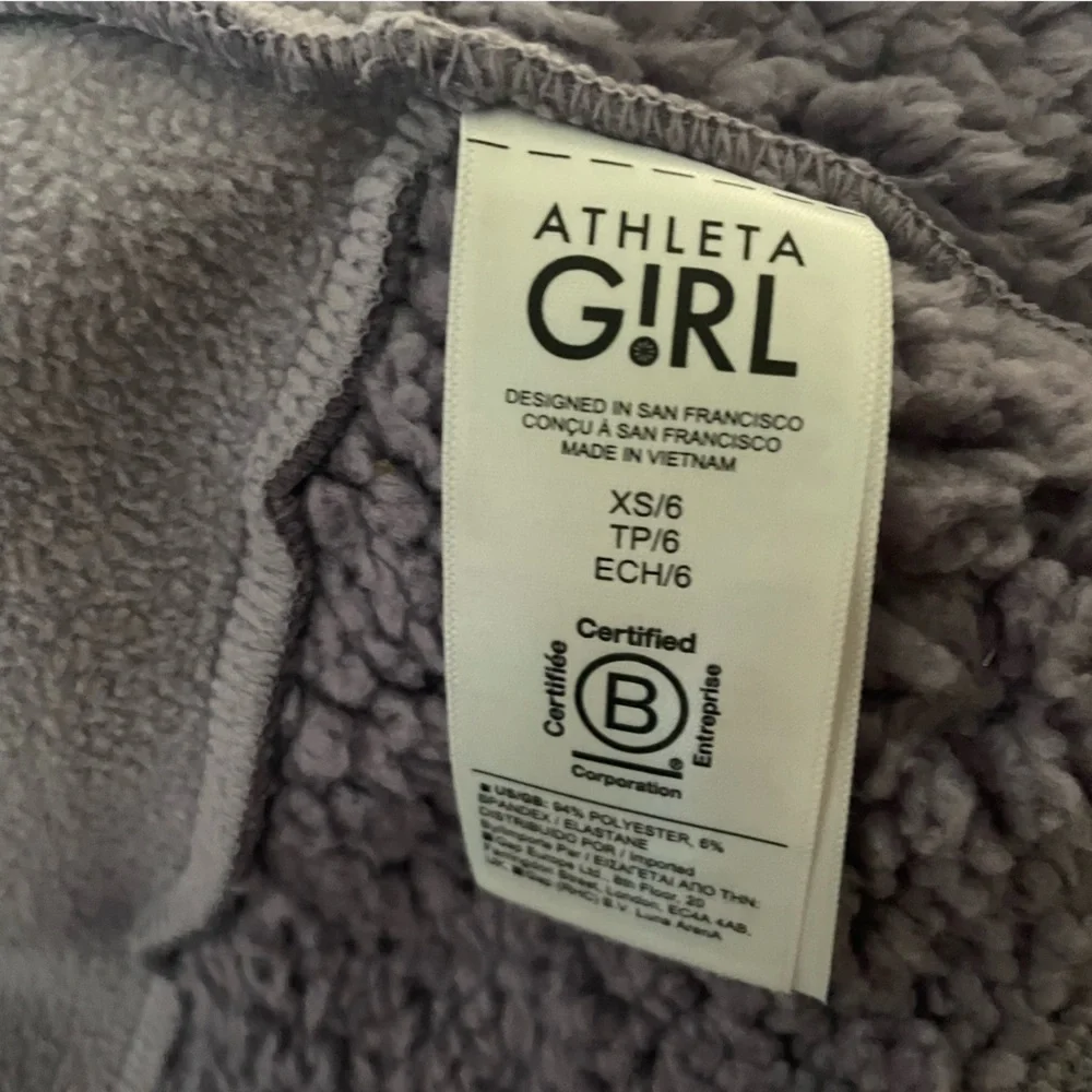 Athleta Girl Cloud Fleece Full Zip Hoodie size14